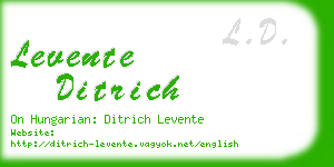 levente ditrich business card